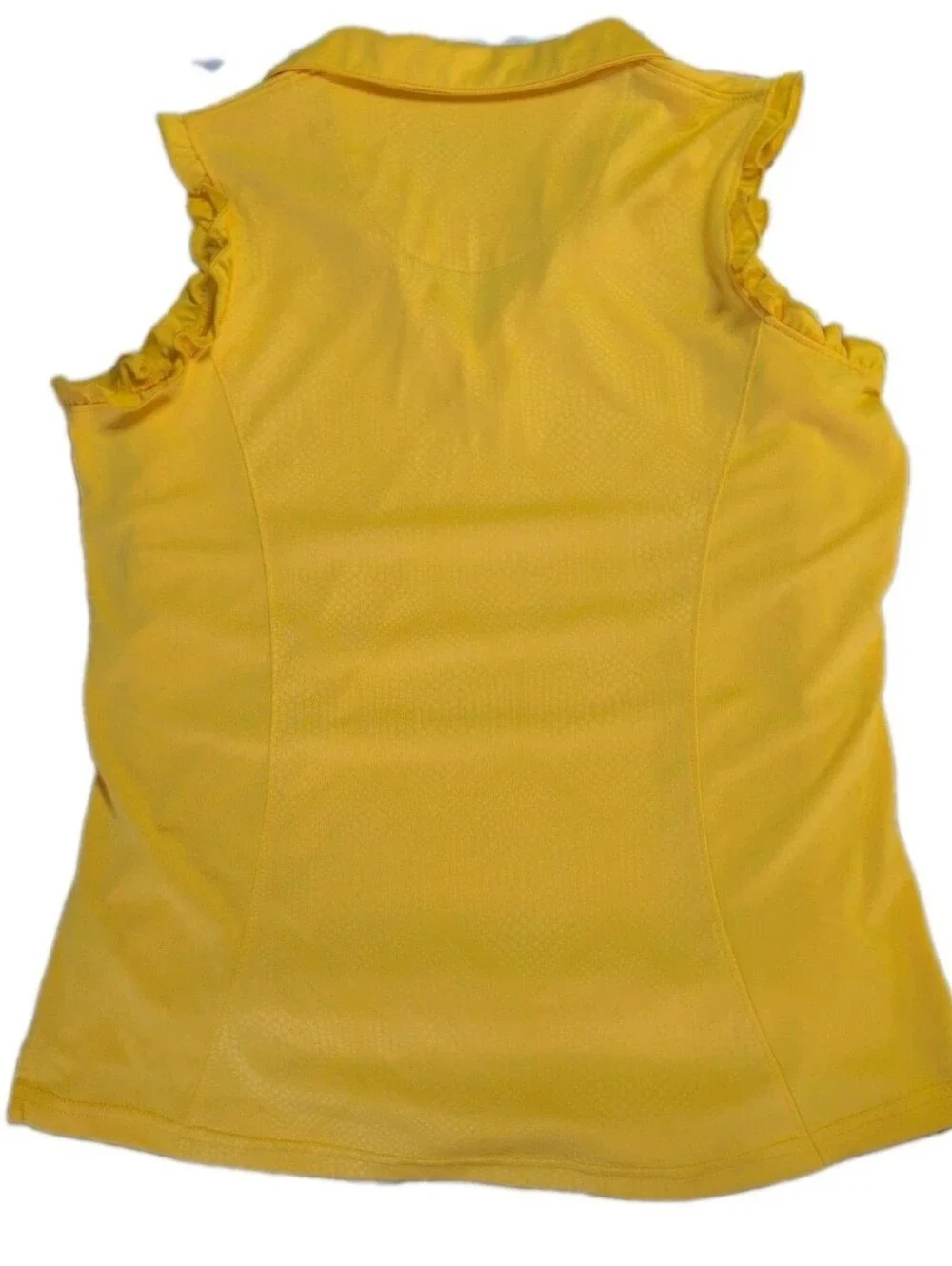 Pebble Beach Dry-Luxe Sleeveless Golf Polo Women’s Large Yellow Ruffles NWOT